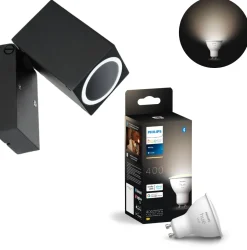 Udendørs Væglampe | Inkl. Philips Hue 1xGu10 | Sort Spotlampe