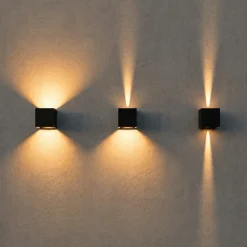 Udendørs Væglampe inkl. Pære | 4-Pak | 3000K | 380lm | 4W | IP65 | Sort