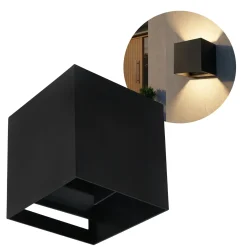 Udendørs Væglampe inkl. Pære | 4-Pak | 3000K | 380lm | 4W | IP65 | Sort