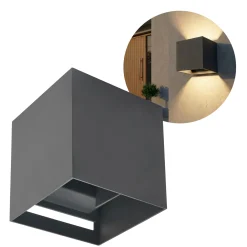 Udendørs Væglampe inkl. Pære | 4-Pak | 3000K | 380lm | 4W | IP65 | Grå