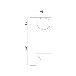 Udendørs Væglampe med Sensor | Grå | 1xGu10 | QZ15LX