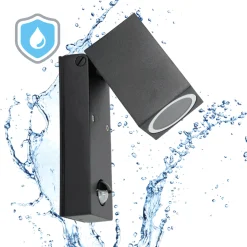 Udendørs Væglampe med Sensor | Sort | 1xGu10 | QZ15LX