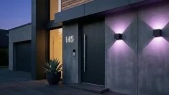 Udendørs Væglampe | 4-Pak | RGB+CCT | 540lm | 6W | Hue Kompatible | TENZA | Sort