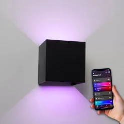 Udendørs Væglampe | 4-Pak | RGB+CCT | 540lm | 6W | Hue Kompatible | TENZA | Sort
