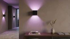 Udendørs Væglampe | 4-Pak | RGB+CCT | 540lm | 6W | Hue Kompatible | TENZA | Sort