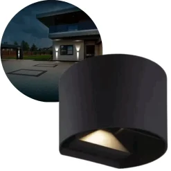 Udendørs væglampe | 2x3W | 3000K | Sort | IP54