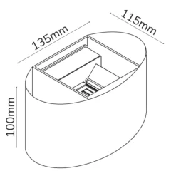 Udendørs væglampe | 2x3W | 3000K | Sort | IP54