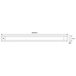 Underskabsarmatur med Sensor | 60cm | 2 stk. | Dæmpbar | 4000K | 900lm | 9W | Sølv