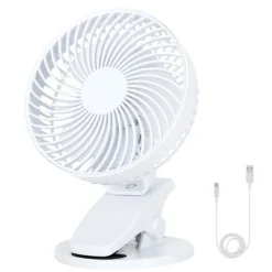 USB Bordventilator med klemme | Genopladelig | 6W | VIENTO | Hvid