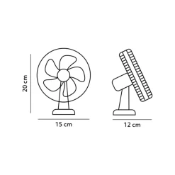 USB Bordventilator med klemme | Genopladelig | 6W | VIENTO | Hvid
