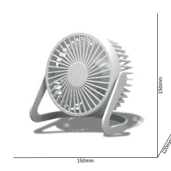 USB Ventilator | Ø15cm | Bord Ventilator | Hvid