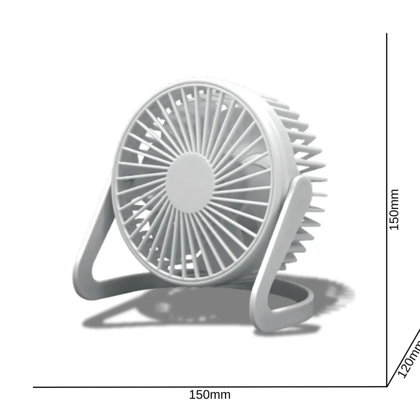 USB Ventilator | Ø15cm | Bord Ventilator | Hvid