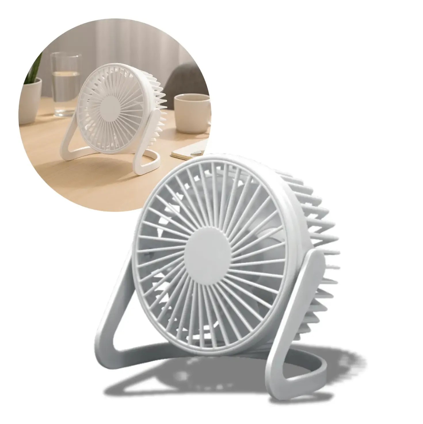 USB Ventilator | Ø15cm | Bord Ventilator | Hvid