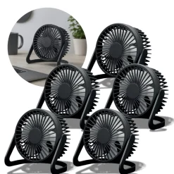 USB Ventilator | 5-Pak | Ø15cm | Bord Ventilator | Sort