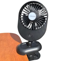 USB Ventilator Med Bordklemme | 5 stk. | Sort | 2W | Bordventilator