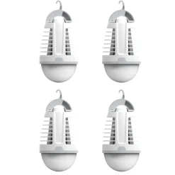 UV Myggefanger | 4-Pak | Batteri | 3W | IP44 | Indbygget Lanterne | 70lm | Hvid