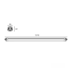 Vandtæt LED Armatur | 120cm | 4000K | 4680lm | 36W | LUMEXO | Hvid
