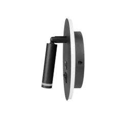 Væghængt Sengelampe Med USB Type A + C | LED Backlight | G9 | Sort
