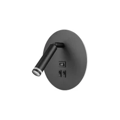 Væghængt Sengelampe Med USB Type A + C | LED Backlight | G9 | Sort