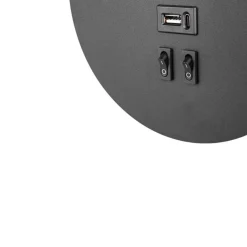 Væghængt Sengelampe Med USB Type A + C | LED Backlight | G9 | Sort