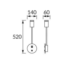 Væghængt Sengelampe Med USB | USB TYPE A + C | GU10 | Hvid