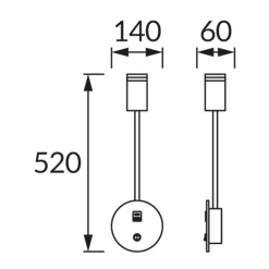 Væghængt Sengelampe Med USB | USB TYPE A + C | GU10 | ZULA | Sort