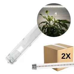 Vækstlys Armatur 150cm | 27 PPF | 18,3W | IP65 | Inkl. 2 stk Osram Grolys Rør | FLUORA