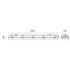 Vækstlys Armatur 120cm | 21 PPF | 15W | IP20 | Inkl. 2. stk Osram Grolys Rør | FLUORA