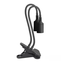 Vækstlys Lampe + Pære | 2-Pak | 10,98 PPF | 8W | 2 Arme | Med Klemme | Sort
