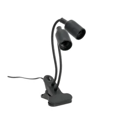 Vækstlys Lampe + Pære | 2-Pak | 10,98 PPF | 8W | 2 Arme | Med Klemme | Sort