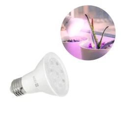 Vækstlys Lampe + Pære | 2-Pak | 7,4 PPF | 7W | 2 Arme | Med Klemme | Hvid