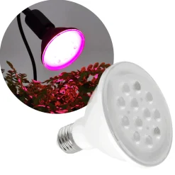 Vækstlys Lampe + Pære | 2-Pak | 10,5 PPF | 9W | 2 Arme | Med Klemme | Hvid