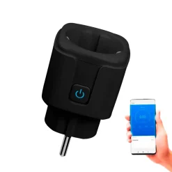 WiFi Stikkontakt med energimåler | Smart Plug | Elmåler til stikkontakt | 16A | Sort
