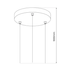 Wireophæng til MAQ plafond lampe | Justerbar længde op til 1000mm | Sort