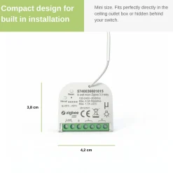 Zigbee Relæ 3.0 | Philips HUE Kompatibel | Til indbygning